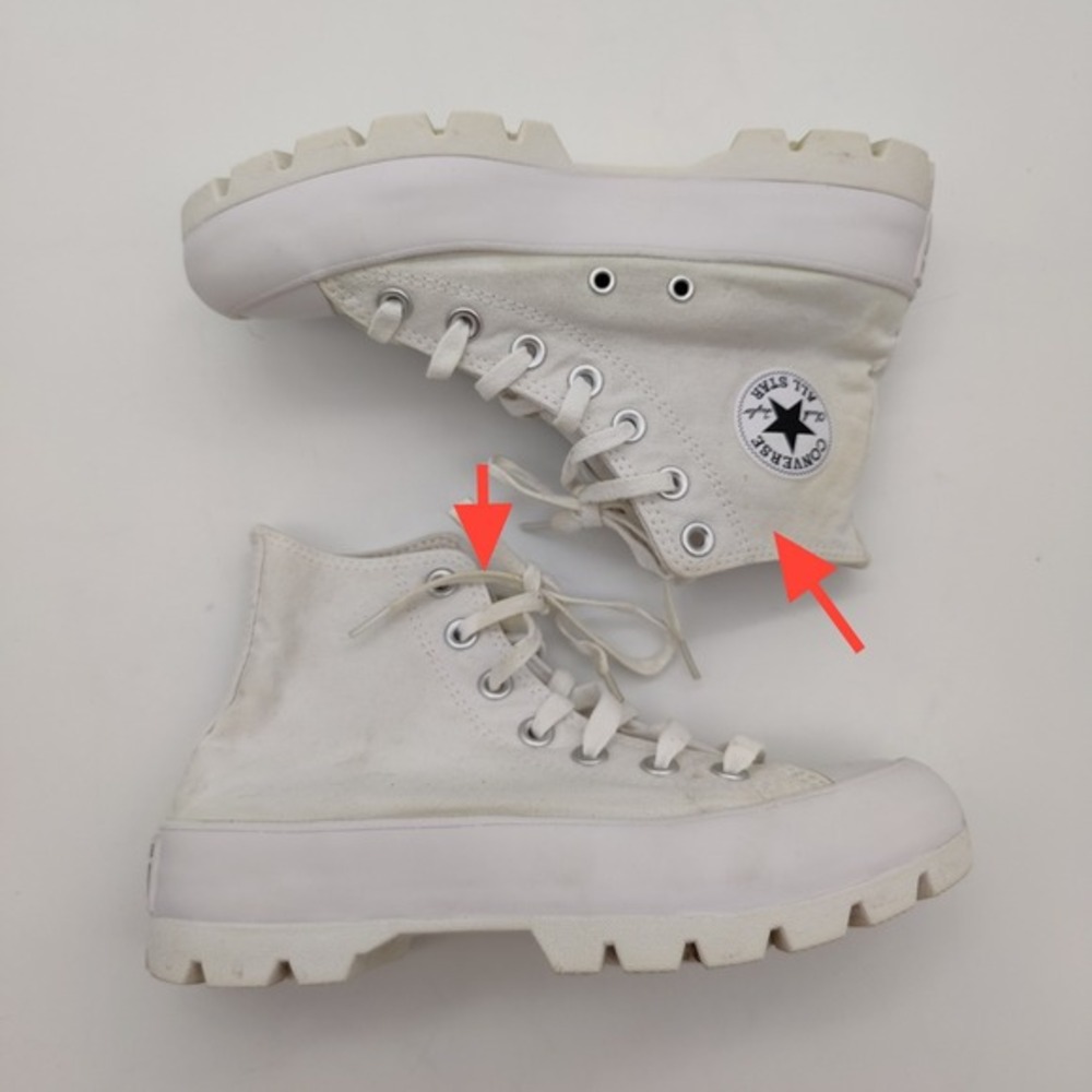Converse Womens Edgy Chunky Retro Lugged High Top Grunge Sneakers 6 Shoes White - Picture 2 of 16